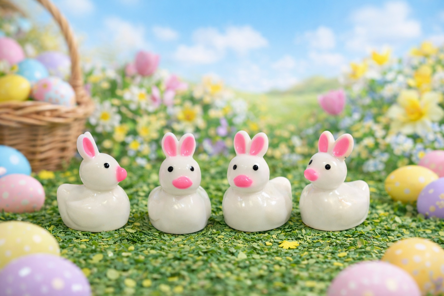 Classic Bunny Mini Duck (5 ducks) – White Easter Edition