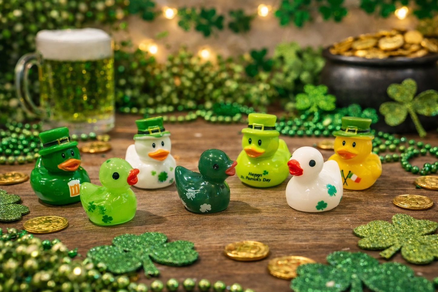 Mini Lucky Duck Collection (5 ducks) – St. Patrick’s Day Rubber Duck Set 🍀
