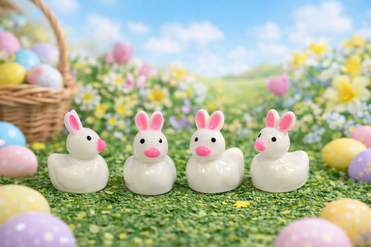 Classic Bunny Mini Duck (5 ducks) – White Easter Edition
