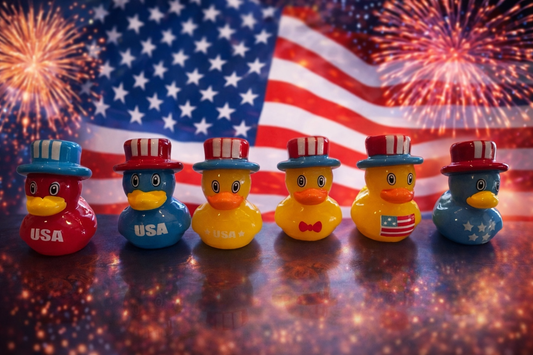 Stars, Stripes & Quacks – Patriotic USA Mini Duck Set (Set of 6)